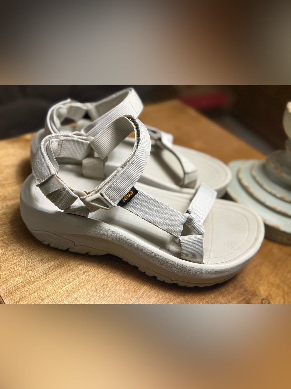 Teva Sandals Womens 7 White Sport Hiking Adjustable Strap Comfort Walking